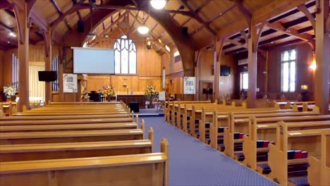 Auckland,-New-Zealand,-Jan-1st-2019,-shot-of-religious-christian-or-catholic-chapel-and-altar-for-worshippers