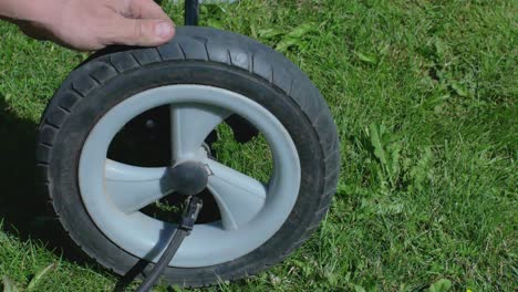 Close-up-View-of-Inflatable-Stroller-Wheel-Tires