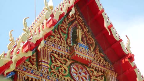 Thai-Styled-Church-Building-where-People-Doing-Buddhist-Ordination-inside,-This-type-of-Building-is-Main-Building-in-every-Temple