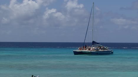People-having-fun-on-a-Catamaran-ride-in-Grand-Turk,Turks-and-Caicos-Islands