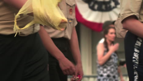 Boy-Scouts-of-America-marching-in-Pennsylvania-parade,-Slow-Motion