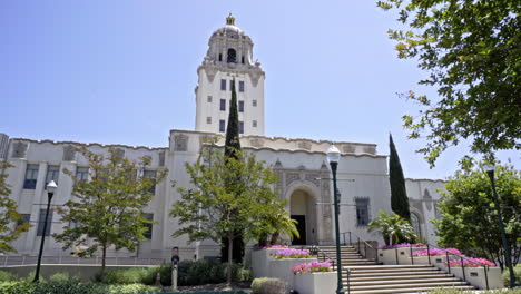 Hermoso-Edificio-Del-Departamento-De-Policía-De-Beverly-Hills-En-Los-Angeles,-Ca