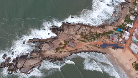 Drone-view-of-Rocha,-Uruguay-ocean-beach