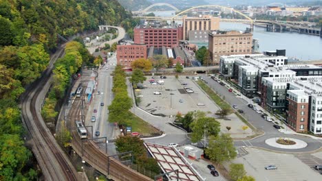 Commuter-rail-train-trolley-on-track-at-Station-Square