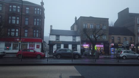 A-misty-Rutherglen-main-street-during-January