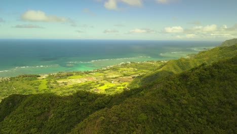 Ozean-Und-Küste-Kommen-Beim-Flug-In-Hawaii-Zum-Vorschein