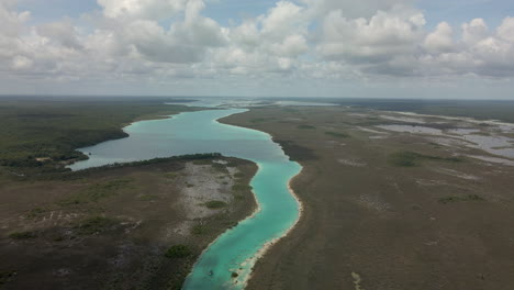 Take-off-view-of-Bacalar-Lagoon-in-Quintana-Roo