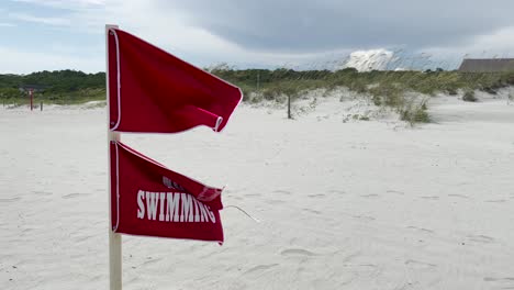 No-swimming-flags-on-beach-during-hurricane
