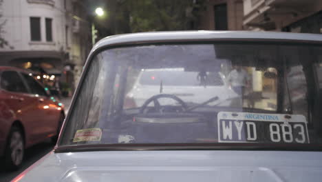 Close-up-shot-of-old-model-Fiat-back-license-plate