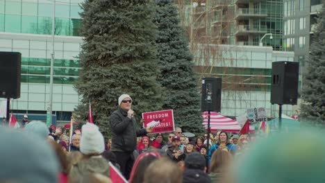 Crowd-speech-Calgary-Protest-close-up-5th-Feb-2022