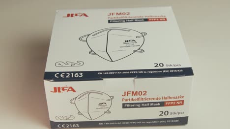 Box-of-KN95-style-face-masks,-COVID-19-coronavirus-pandemic