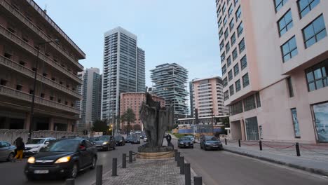 Cars-View-in-BEIRUT-streets-View-of-BEIRUT-streets-on-al-Rouche-rocks-area,-BEIRUT,-LEBANON---Jan-01-2022