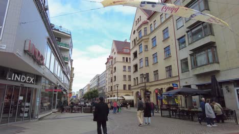People-Walking-in-Downtown-Malmö,-Sweden