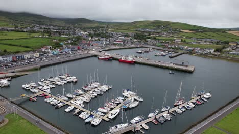 Dingle-harbour-and-marina-County-Kerry-Ireland-drone-aerial-view