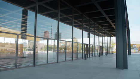 Big-Glass-Windows-of-New-National-Gallery-of-Berlin-with-Reflections