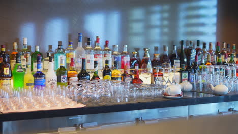 liquor-bottles-and-glasses-placed-on-the-table