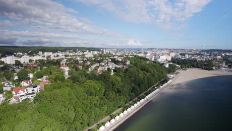 Feliks-Nowowiejski-Seaside-Boulevard-in-Poland,-aerial-drone-view
