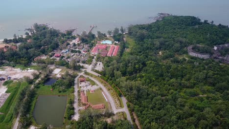 Vista-Aérea-De-Tanjung-Balau,-Desaru,-Johor,-Malasia