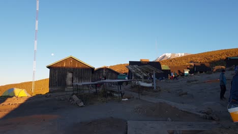 View-of-Horombo-Hut-At-Sunrise-on-The-Marangu-Route-for-Climbing-Kilimanjaro