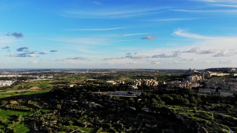 Aerial-drone-video-from-Malta,-Mdina,-L-Imtarfa-and-surroundings