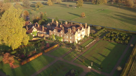 Aerial-view-of-Godinton-House-and-gardens,-Ashford,-Kent,-UK