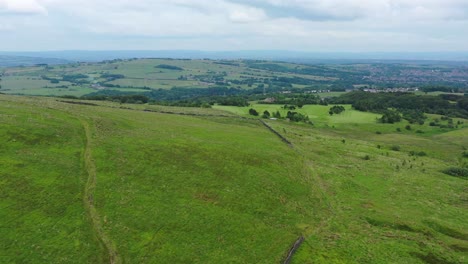 Drone-footage-flying-over-English-countryside-and-hills