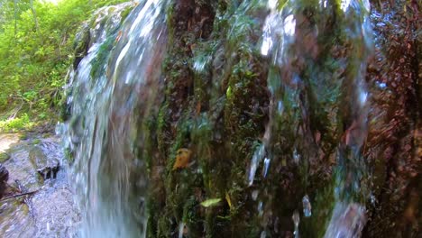 A-small-forest-waterfall-during-the-summer
