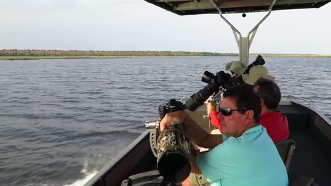 Specialized-photo-safari-boat-takes-guests-onto-Chobe-River-in-Africa