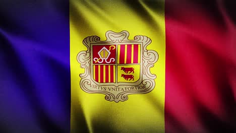 Bandera-De-Andorra-Ondeando-Fondo