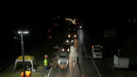 Highway-night-traffic-checkpoint---Australia---Time-lapse