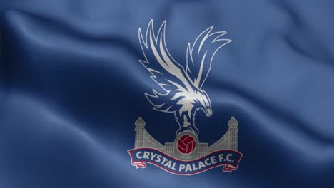 4k-animated-loop-of-a-waving-flag-of-the-Premier-League-football-soccer-Crystal-Palace-team-in-the-UK