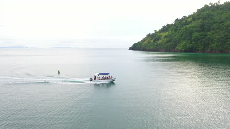Aerial-wide-shot-of-a-small-motor-boat-off-Madagascar