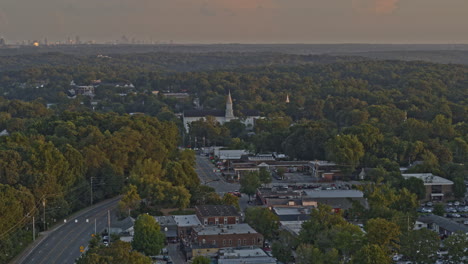 Roswell-Georgia-Aerial-v7-birdseye-shot-of-Old-Town-neighborhood-during-serene-sunset---DJI-Inspire-2,-X7,-6k---August-2020