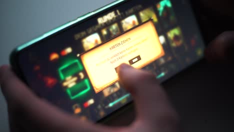 The-mobile-game-Gwent-is-played-on-a-smartphone
