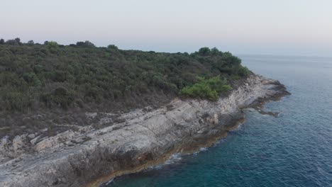 Aerial-drone-shot-of-a-beautiful-landscape-near-the-sea