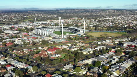 Antena-Alrededor-Del-Parque-Kardinia,-Hogar-Del-Club-De-Fútbol-Geelong