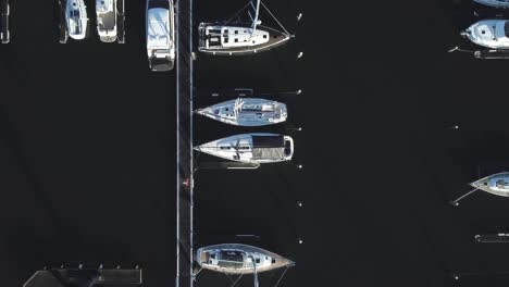Luftaufnahmen-Eines-Yachthafens-In-Den-Niederlanden