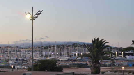 Marina-with-yachts-in-port-of-Lagos,-Portugal