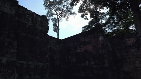 Sol-Brillando-A-Través-De-Los-árboles-En-Los-Templos-De-Angkor-Wat