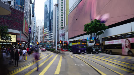 Hong-Kong-China,-Circa:-Timelapse-Caminando-O-Moviéndose-Por-El-área-De-La-Bahía-De-Calzada-En-La-Ciudad-De-Hong-Kong