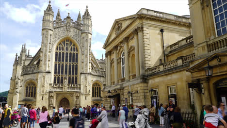 Bath-England,-Ca.:-Zeitraffer-Stadt-Bath-Mit-Bath-Abbey-In-Großbritannien