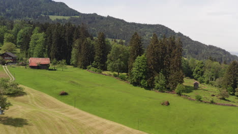 Aerial-of-beautiful-Swiss-countryside