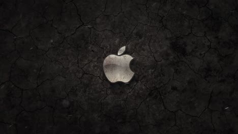 Apple-Logo-Stürzt-In-Die-Erde