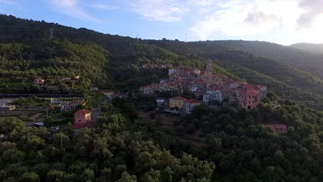 Boscomare-aerial-view-in-San-Lorenzo-valley,-district-of-Imperia,-Liguria