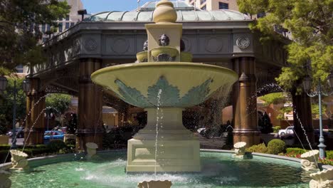 Approaching-to-Fountain-in-Bellagio-Hotel-and-Casino-Complex,-Las-Vegas,-Nevada-USA