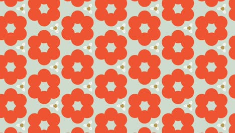 Geometrische-Form-In-Orangefarbener-Blütenform,-Die-Sich-Vertikal-Bewegt