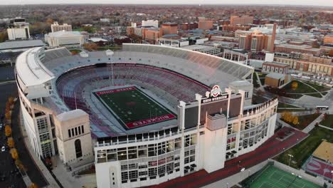 Estadio-De-Ohio---Dron-Aéreo---Columbus-Ohio,-La-Universidad-Estatal-De-Ohio