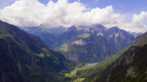 Amazing-hyperlapse-over-stunning-green-mountains-in-beautiful-Switzerland