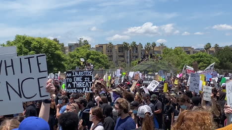 Huge-Crowd-at-Black-Lives-Matter-Protest-Moves-Through-Park-Wearing-Masks