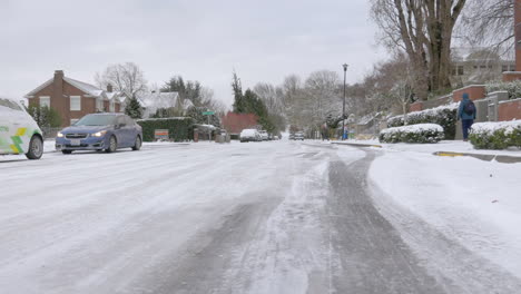 Zona-Residencial-De-Seattle-En-Un-Día-De-Nieve